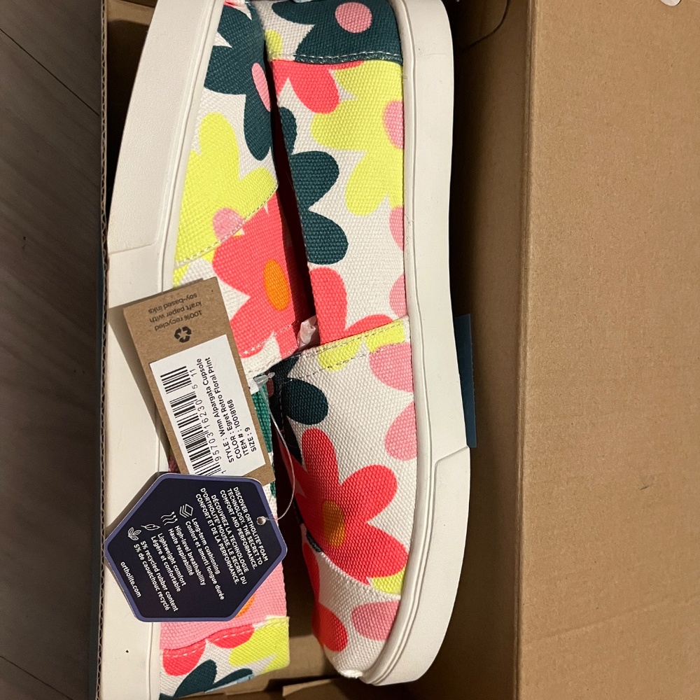 Toms Womens Alpargata Cupsole Egret Retro Floral Print - Picture 2 of 9